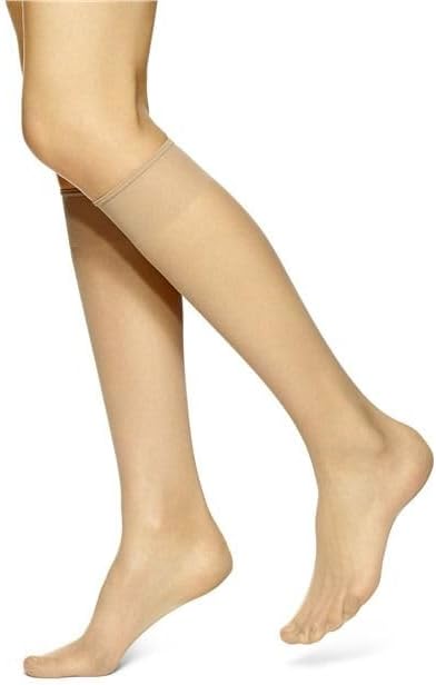 No nonsense Women's Sheer Knee Highs with Comfort Top Nylon Trouser Stockings Value Pack
