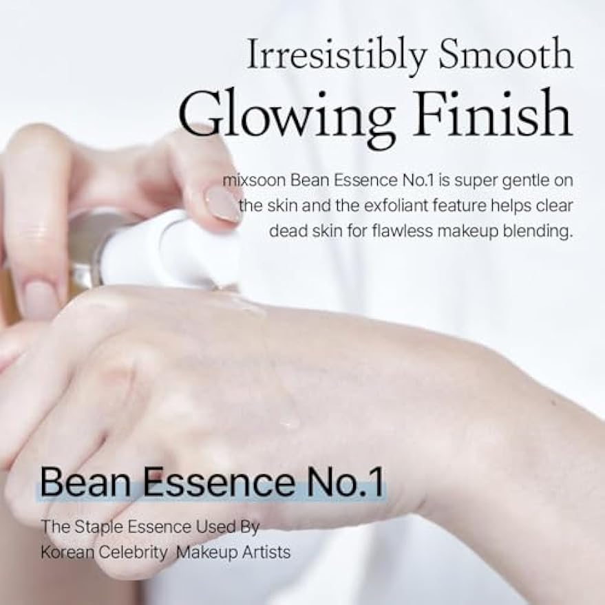mixsoon Bean Essence-Exfoliating, Hydrating, Fermented Bean Extract, Gentle Formula for Smooth Skin 50ml / 1.69 fl.oz. Korean Glass Skin Care