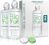 Biotrue Hydration Plus Contact Lens Solution with Lens Case, Multi-Purpose Solution for Soft Lenses, Hydrates with Hyaluronan, Cleans, Clears, and Disinfects for All-Day Comfort, 10 Fl Oz (Pack of 2)