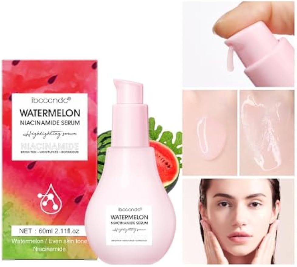 Essence Glow Serum Primer Watermelon,Niacinamide Hyaluronic Acid Moisturize Serum.
