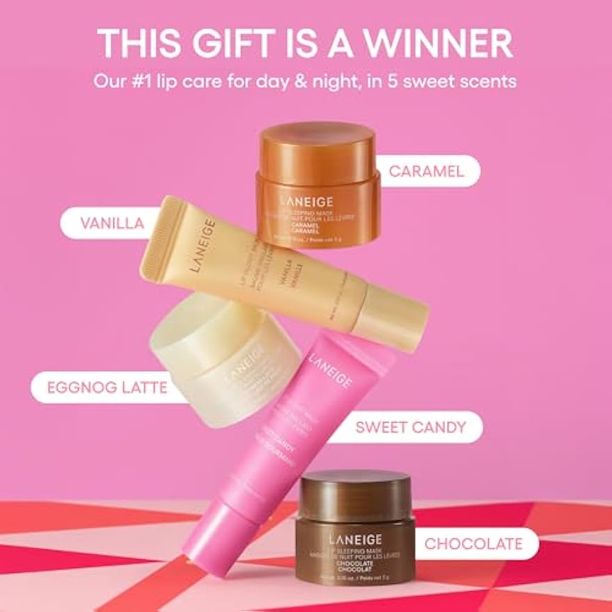 Laneige Skincare & Lip Care Holiday Gift Sets – Lip Mask, Water Bank, Lip Glowy Balm – Beauty Essentials for Gifting & Self-Care