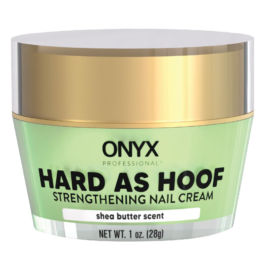 Onyx Professional Hard as Hoof Nail Strengthening Cream, Cherry Almond Scent - Made in USA, Nail Growth & Conditioning Cuticle Cream Stops Splits, Chips, Cracks & Strengthens Nails, 1 oz