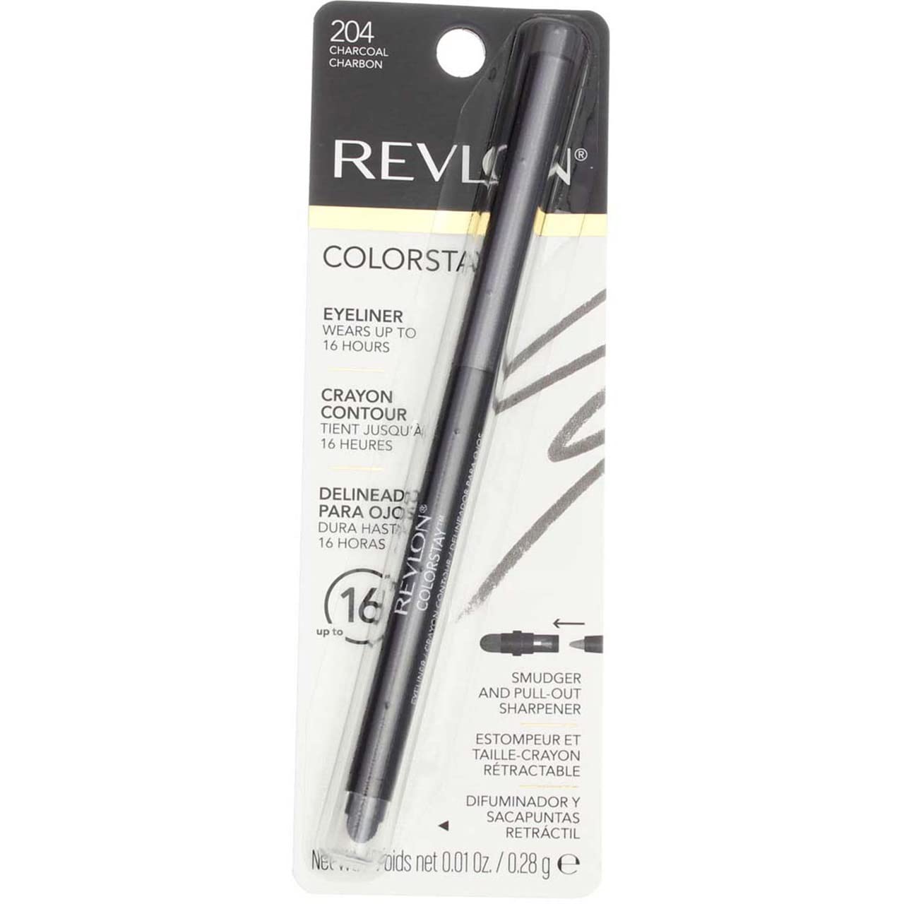 Revlon ColorStay Pencil Waterproof Eyeliner, Smudge-Proof, Eye Makeup with Built-In Sharpener, Stocking Stuffer for Women, 201 Black, 2 pack