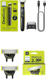 Norelco OneBlade 360 Hybrid Face, Electric Beard Trimmer and Shaver, with 360 Blade Technology, 1x 360 Blade for Face, 5in1 Adjustable Comb, Model QP2724/90