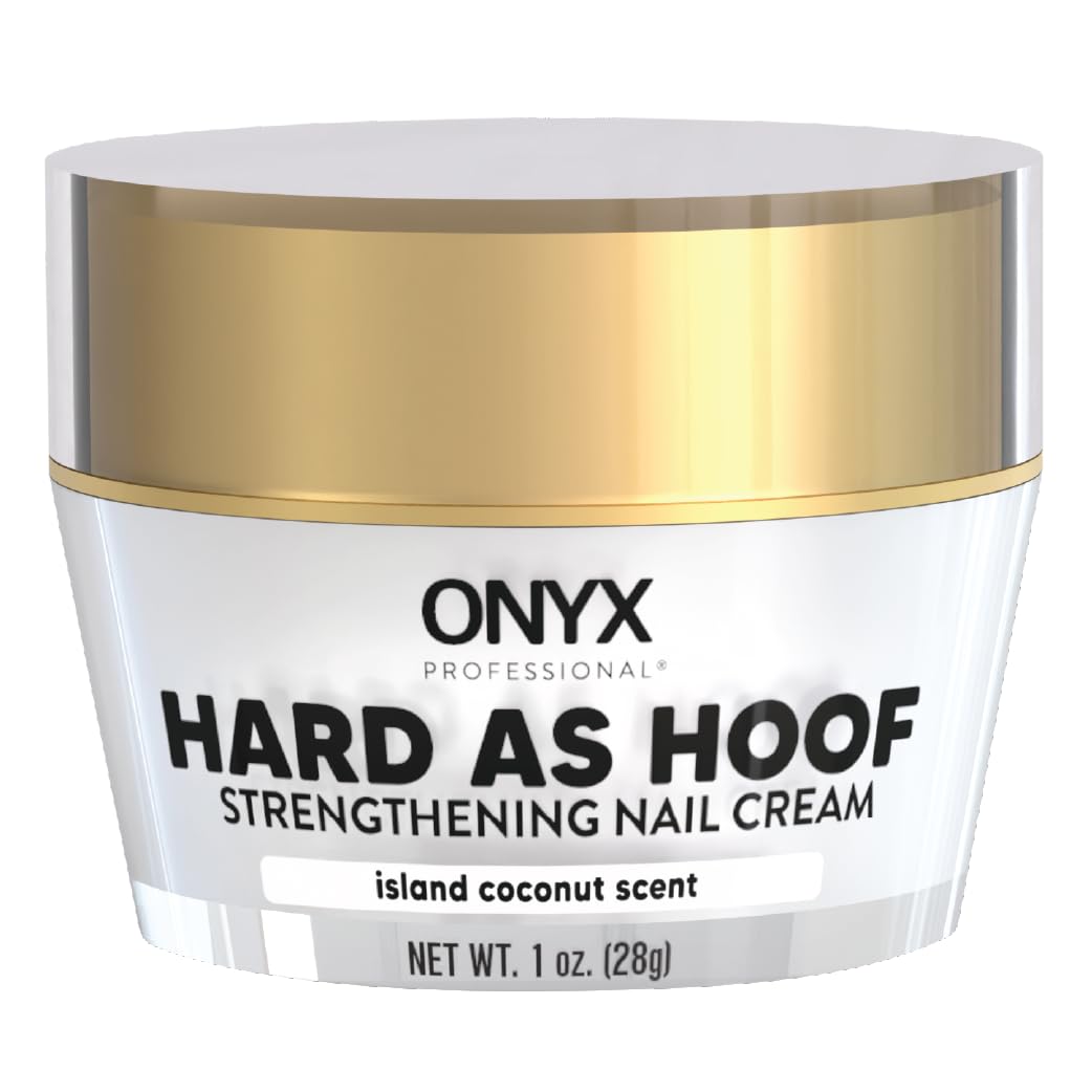 Onyx Professional Hard as Hoof Nail Strengthening Cream, Cherry Almond Scent - Made in USA, Nail Growth & Conditioning Cuticle Cream Stops Splits, Chips, Cracks & Strengthens Nails, 1 oz