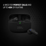 Vibe Beam 2 - True Wireless Noise Cancelling Earbuds with Pure Bass Sound & Smart Ambient technology, 4mics for crisp, clear calls, up to 40Hrs of Playback, IP54 Dust & Water resistant (Black)