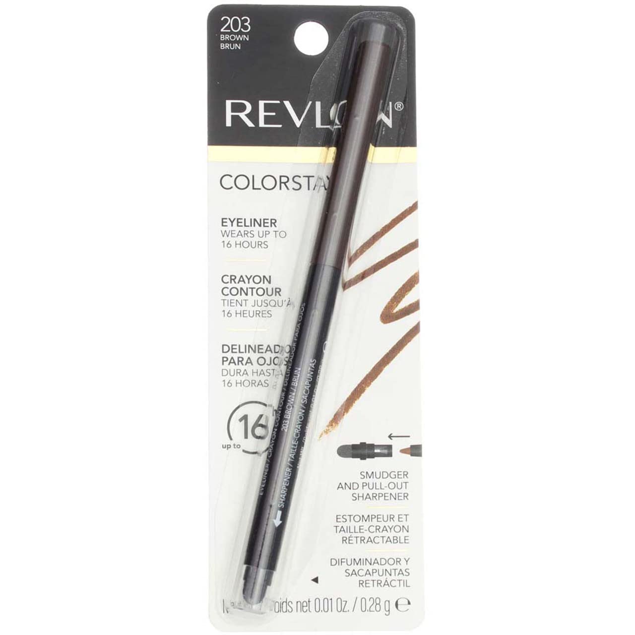 Revlon ColorStay Pencil Waterproof Eyeliner, Smudge-Proof, Eye Makeup with Built-In Sharpener, Stocking Stuffer for Women, 201 Black, 2 pack