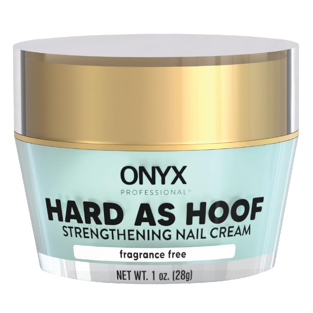 Onyx Professional Hard as Hoof Nail Strengthening Cream, Cherry Almond Scent - Made in USA, Nail Growth & Conditioning Cuticle Cream Stops Splits, Chips, Cracks & Strengthens Nails, 1 oz