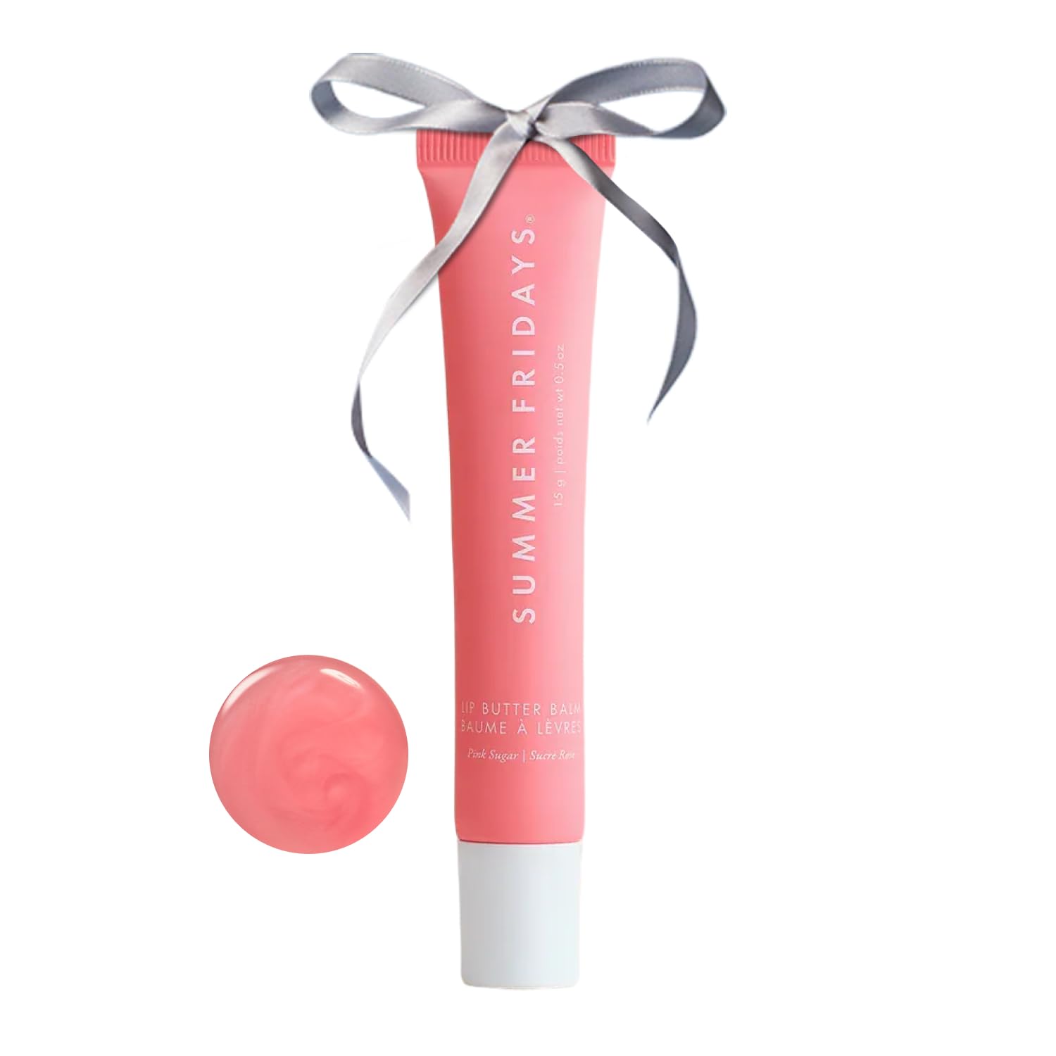Summer Fridays Tinted Lip Butter Balm - Conditioning Lip Balm for Instant Moisture, Shine & Hydration - Sheer-Tinted, Soothing Skincare - Pink Sugar (.5 Oz)