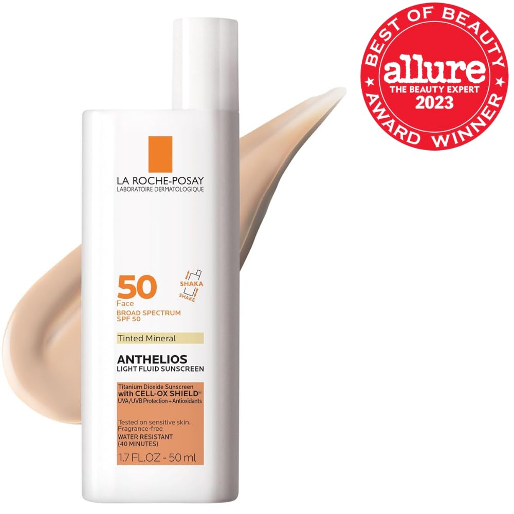 La Roche-Posay Anthelios Sunscreen SPF 50, Ultra-Light Fluid Broad  SPF 50, Face Sunscreen with Titanium Dioxide Mineral, Lightweight & Fast-Absorbing, Oil-Free, Matte Finish