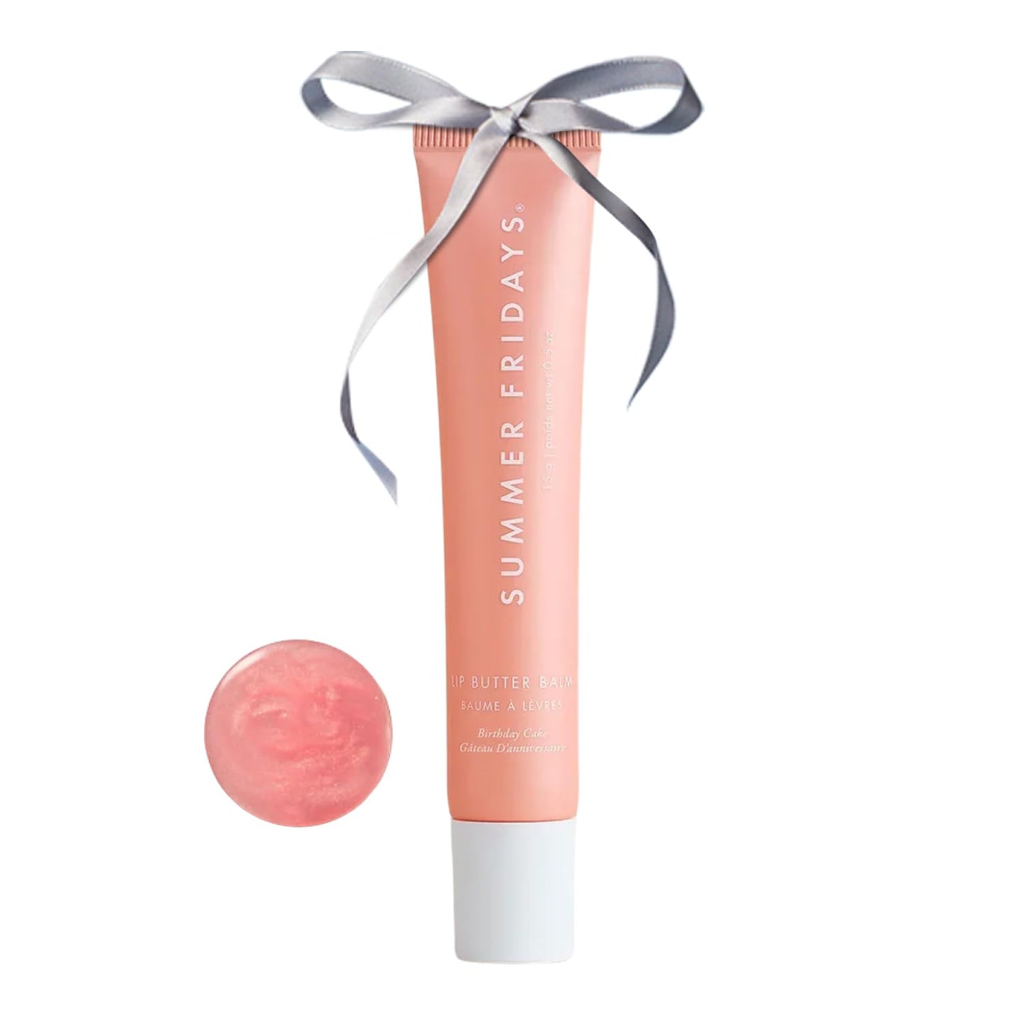 Summer Fridays Tinted Lip Butter Balm - Conditioning Lip Balm for Instant Moisture, Shine & Hydration - Sheer-Tinted, Soothing Skincare - Pink Sugar (.5 Oz)