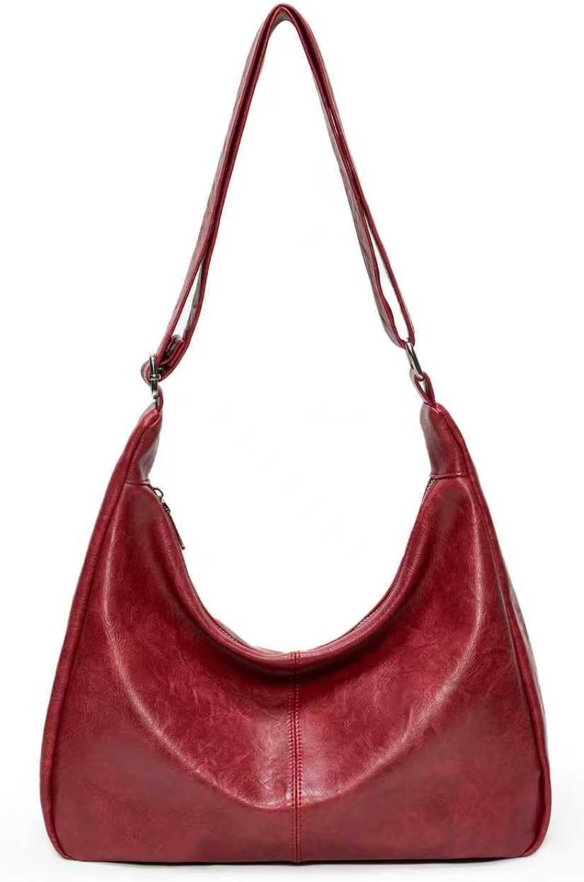 celestina Hobo Bags for Women, Ultra Soft Foldable  Leather Shoulder Handbag, Stylish Slouchy Tote Purses