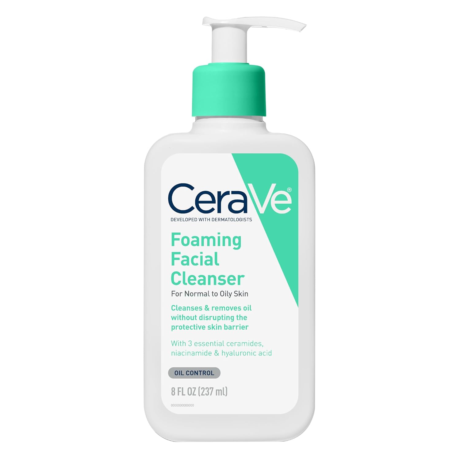 CeraVe Foaming Facial Cleanser, Daily Face Wash for Oily Skin, Hyaluronic Acid + Ceramides + Niacinamide, Fragrance Free & Paraben Free, Non-Drying Oil Control Face Wash, 16 Fluid Ounces