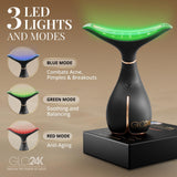 GLO24K Red Light Face & Neck Beauty Device – 3-in-1 Facial Massager Tool with LED & Vibration for Skin Revitalization and Neck Firming