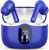 Wireless Earbuds, Bluetooth 5.4 Headphones Bass Stereo, Ear Buds with Noise Cancelling Mic, LED Display in Ear Earphones Clear Calls, IP7 Waterproof Bluetooth Earbuds for Laptop/Phones/Sports, Black
