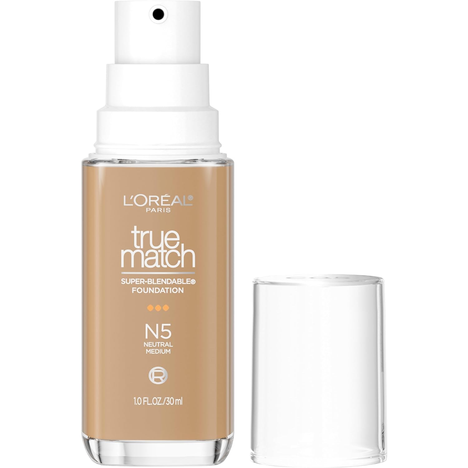 L'Oreal Paris True Match Super-Blendable Foundation, Medium Coverage Liquid Foundation Makeup, N3, Light Medium, 1 Fl Oz