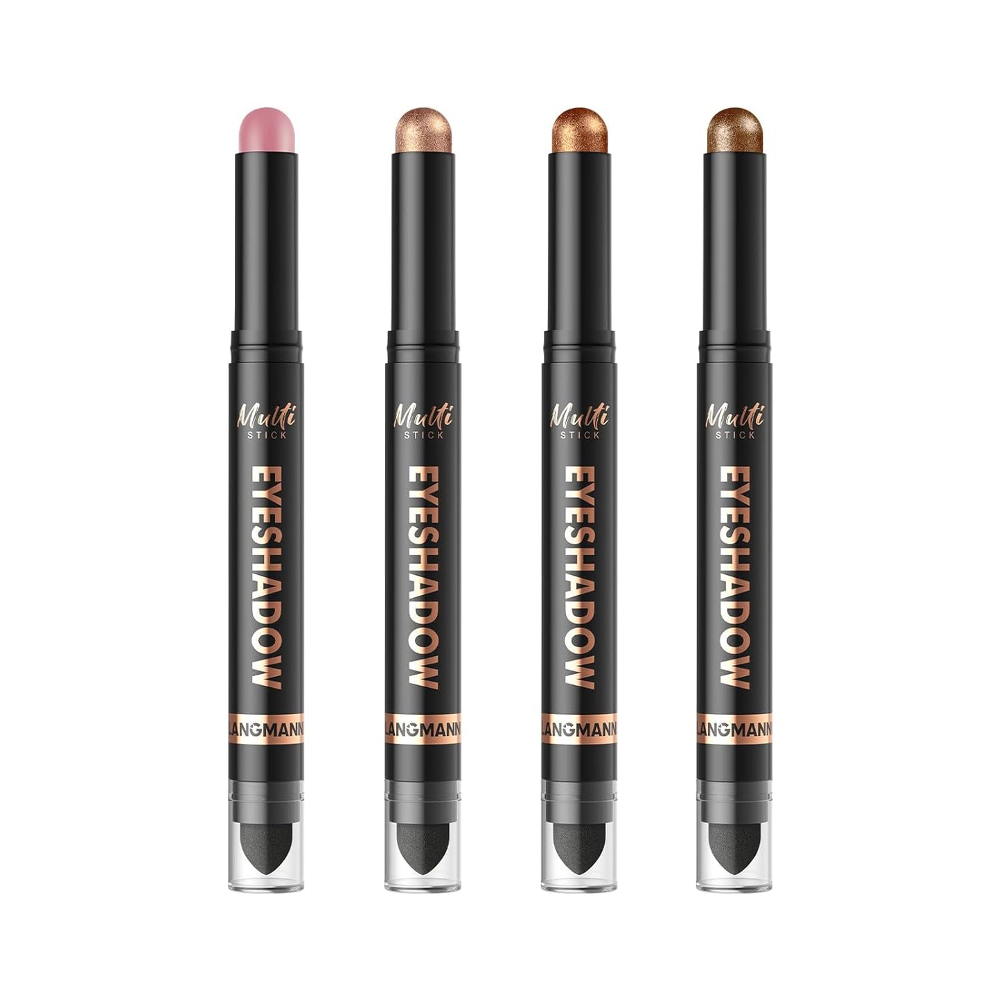 LANGMANNI 8Colors Dual-Ended Cream Eyeshadow Stick Set – Silky Smooth, Waterproof & Transfer-Proof, Built-in Blender Brush, All-Day Matte & Shimmer Wear Eye Makeup(#A)