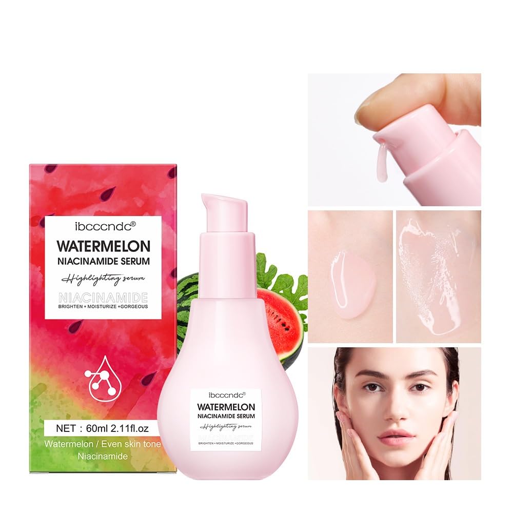 Essence Glow Serum Primer Watermelon,Niacinamide Hyaluronic Acid Moisturize Serum.