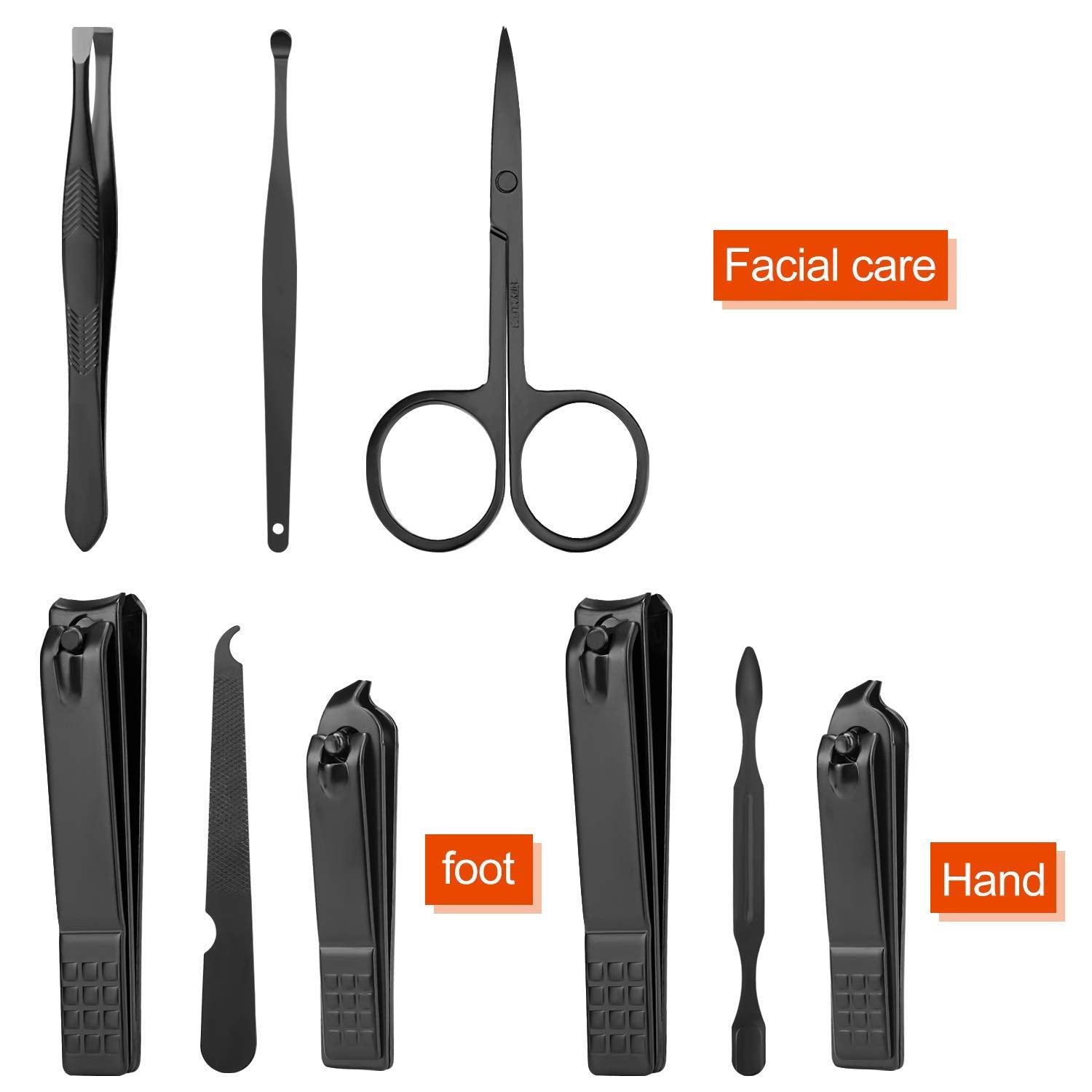 Manicure set Men Personal Care Tools Accessories Finger and Toe Nail Kit Professional Manicure Pedicure Kit With Travel Case Nail Grooming Kit Present for Men Women Stocking Stuffers
