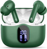 Wireless Earbuds, Bluetooth 5.4 Headphones Bass Stereo, Ear Buds with Noise Cancelling Mic, LED Display in Ear Earphones Clear Calls, IP7 Waterproof Bluetooth Earbuds for Laptop/Phones/Sports, Black