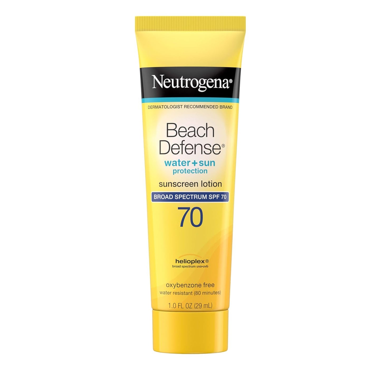 Neutrogena Sunscreen Lotion Beach Defense SPF 70, Face & Body Sunscreen, Broad, Fast Absorbing, 6.7 Fl Oz, Water Resistant 80 Min, Oil-Free, Oxybenzone & Octinoxate Free