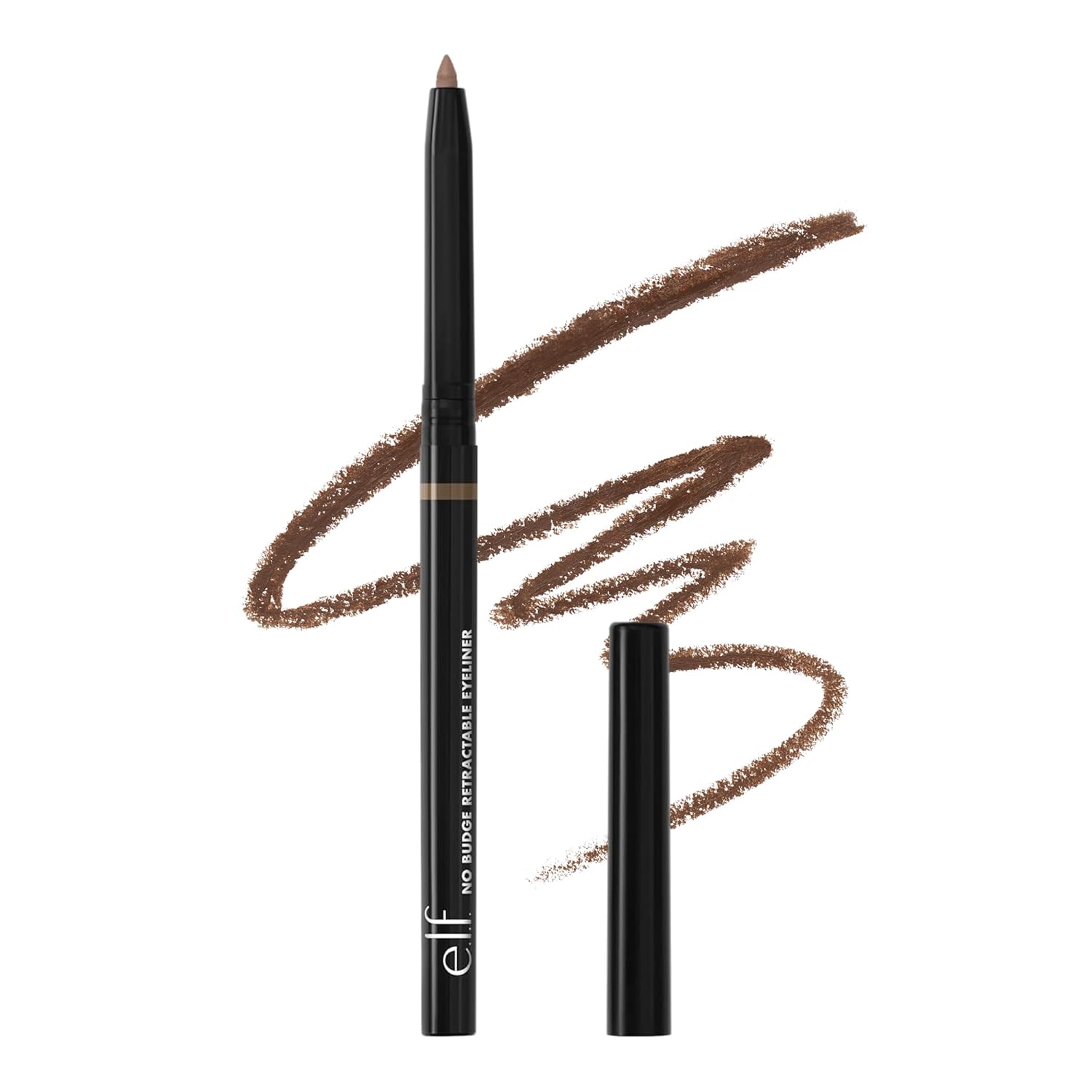 e.l.f. No Budge Retractable Eyeliner, Creamy, Ultra-Pigmented & Waterproof, Creates Bold & Defined Lines,  Cruelty-Free, Black