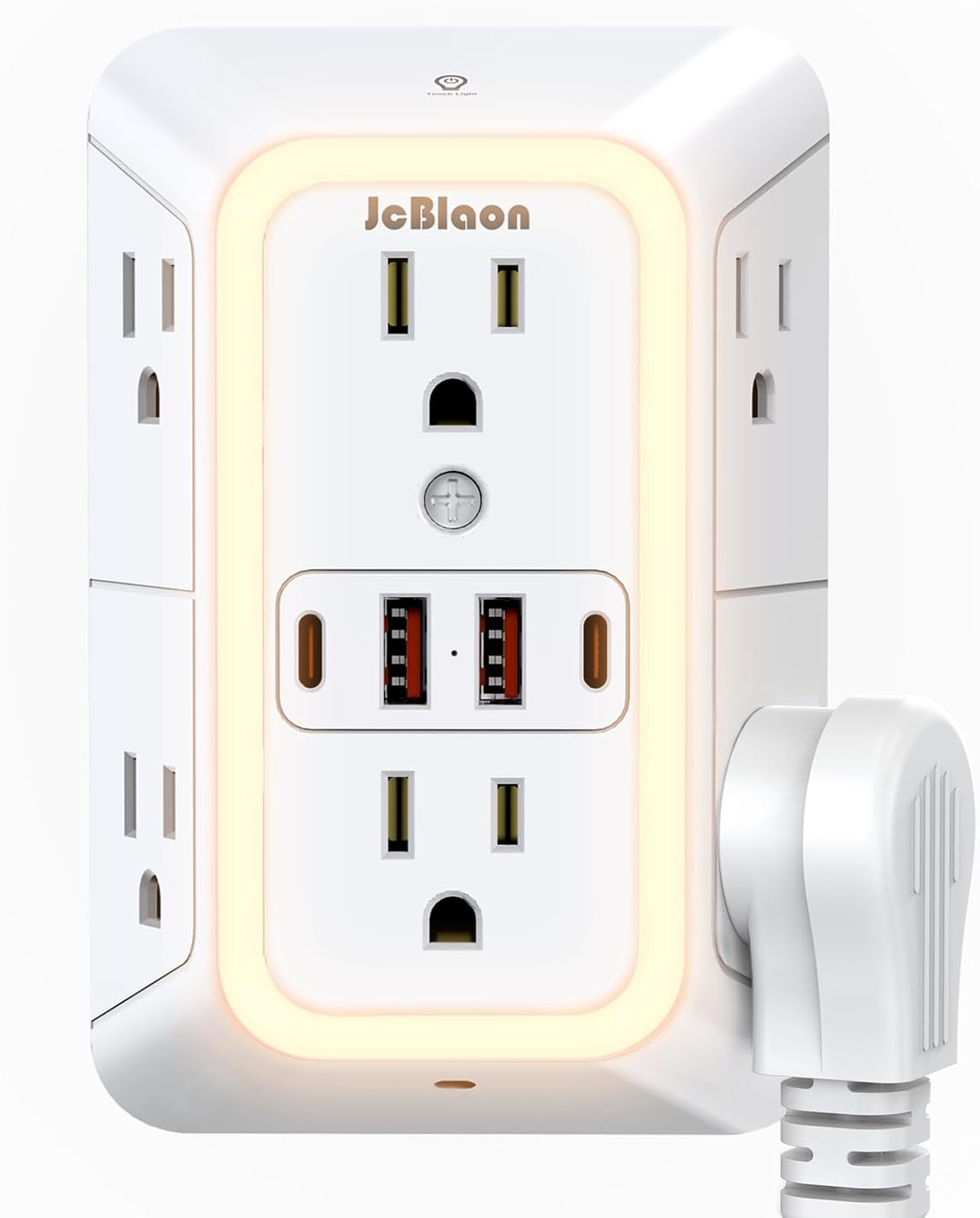 JcBlaon Outlet Extender Surge Protector - 6 Outlet Splitter with 4 USB Ports (2 USB C), Multiple Plug Expander Wall Charger, 3 Sided Multi Plug Wall Adapter Power Strip for Home Office Kitchen Travel