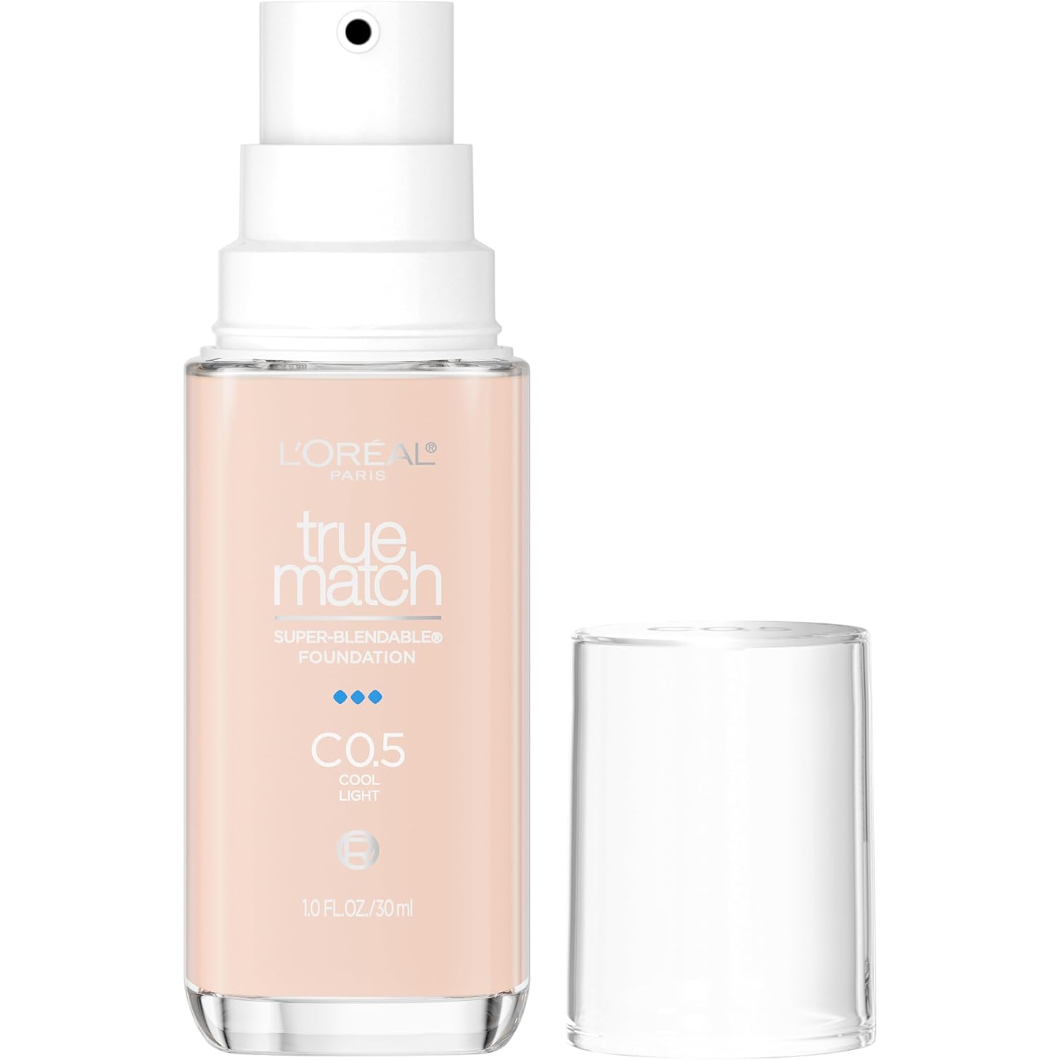 L'Oreal Paris True Match Super-Blendable Foundation, Medium Coverage Liquid Foundation Makeup, N3, Light Medium, 1 Fl Oz