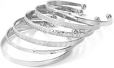 IFKM Gold Bangle Bracelets For Women, 14k Gold Plated Multi Layer Stackable Cuff Bracelet Set, Trendy Elegance Charms Non Tarnish Minimalist Textured Boho Jewelry Gift for Women