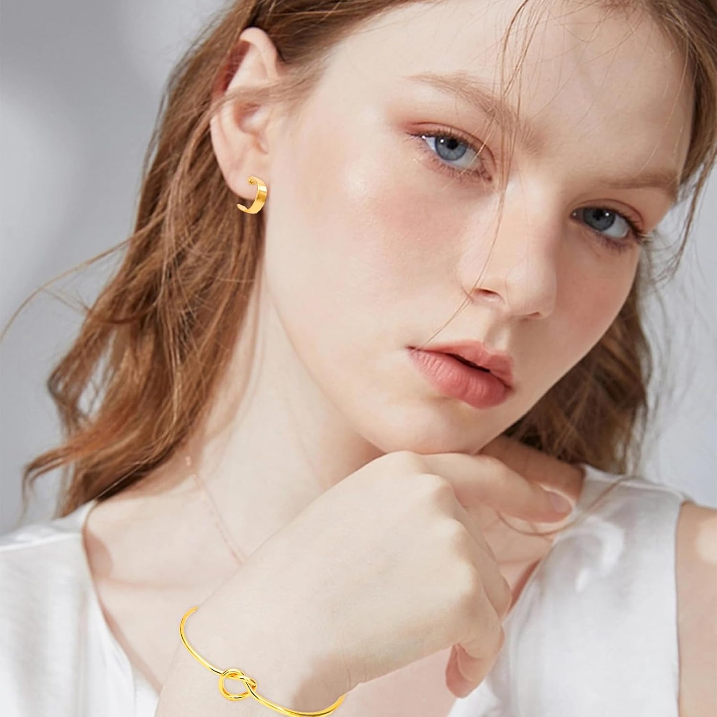 NEWITIN 49 Pieces Gold Jewelry Set for Women Fashion Jewelry Gold Plated Necklace Bracelet Ring Earrings Set for Women