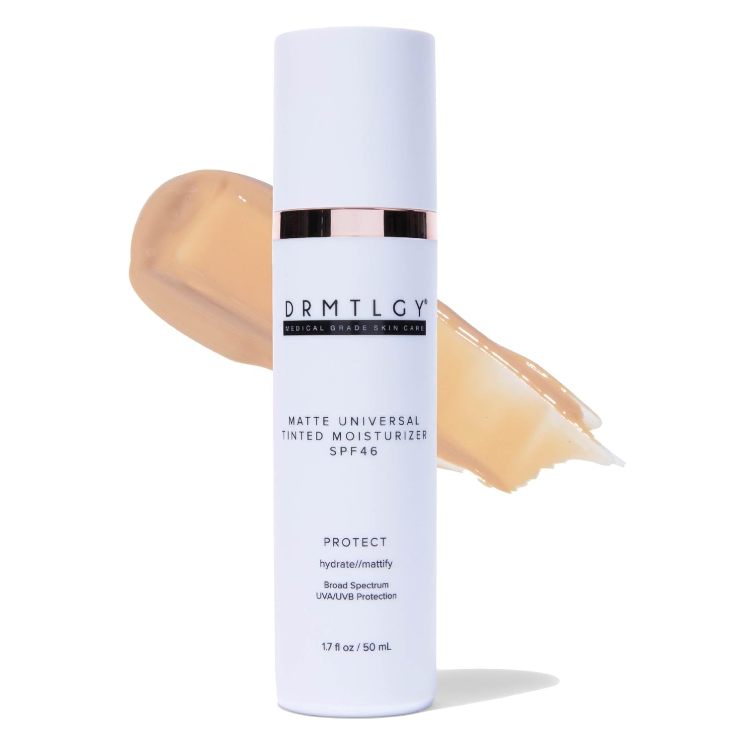 DRMTLGY Anti-Aging Tinted Moisturizer SPF 46 – Sheer Face Sunscreen & Lightweight Makeup with Broad  UV Protection – Hydrating Skin Care & Face Moisturizer – 1.7 oz