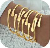ÌF ME Gold Bangle Bracelets for Women, Indian Bangles Stackable Set, Multi Layer Textured 14K Gold Plated Chunky Bracelets Boho Jewelrys Set