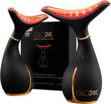 GLO24K Red Light Face & Neck Beauty Device – 3-in-1 Facial Massager Tool with LED & Vibration for Skin Revitalization and Neck Firming