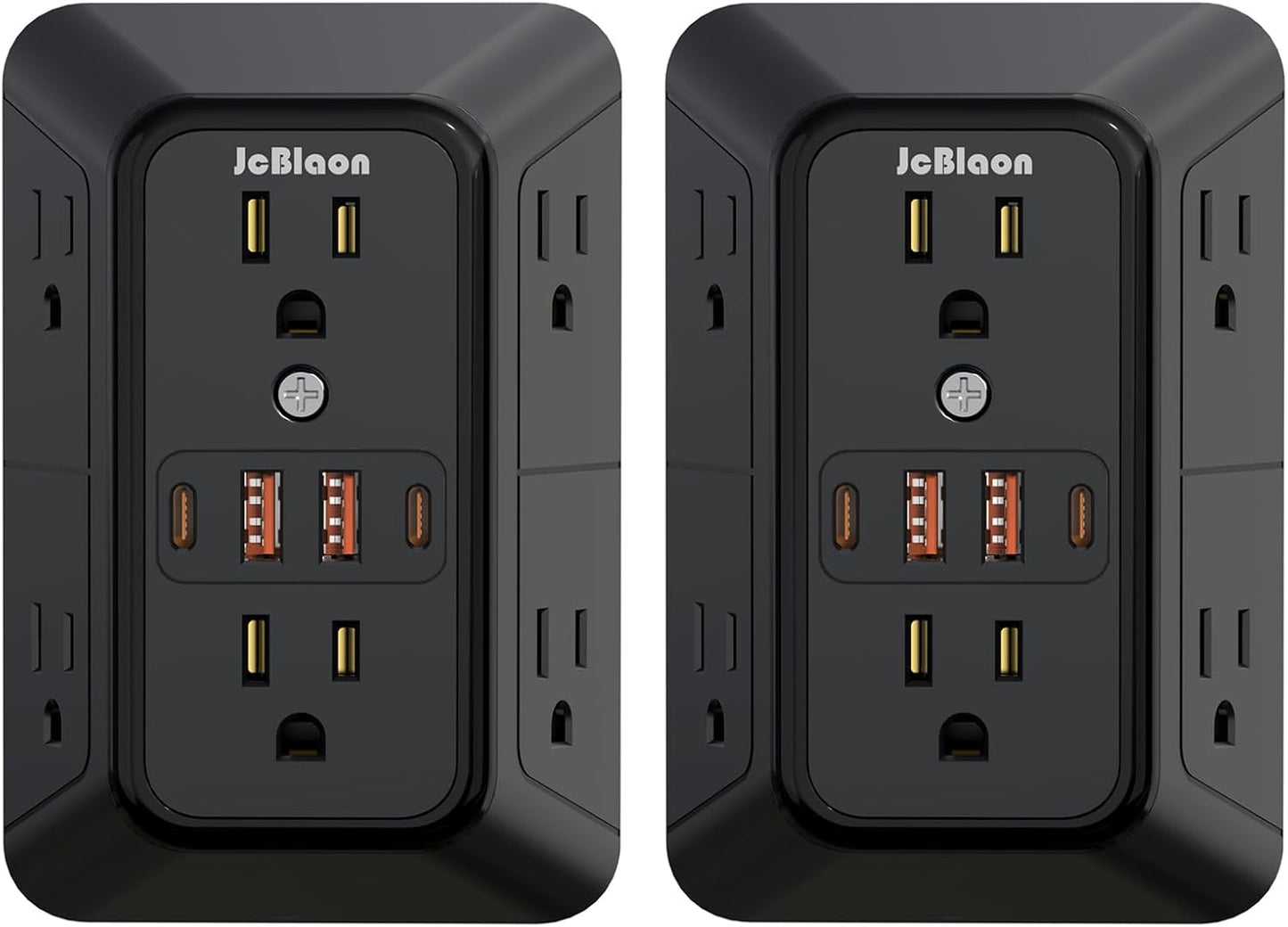 JcBlaon Outlet Extender Surge Protector - 6 Outlet Splitter with 4 USB Ports (2 USB C), Multiple Plug Expander Wall Charger, 3 Sided Multi Plug Wall Adapter Power Strip for Home Office Kitchen Travel