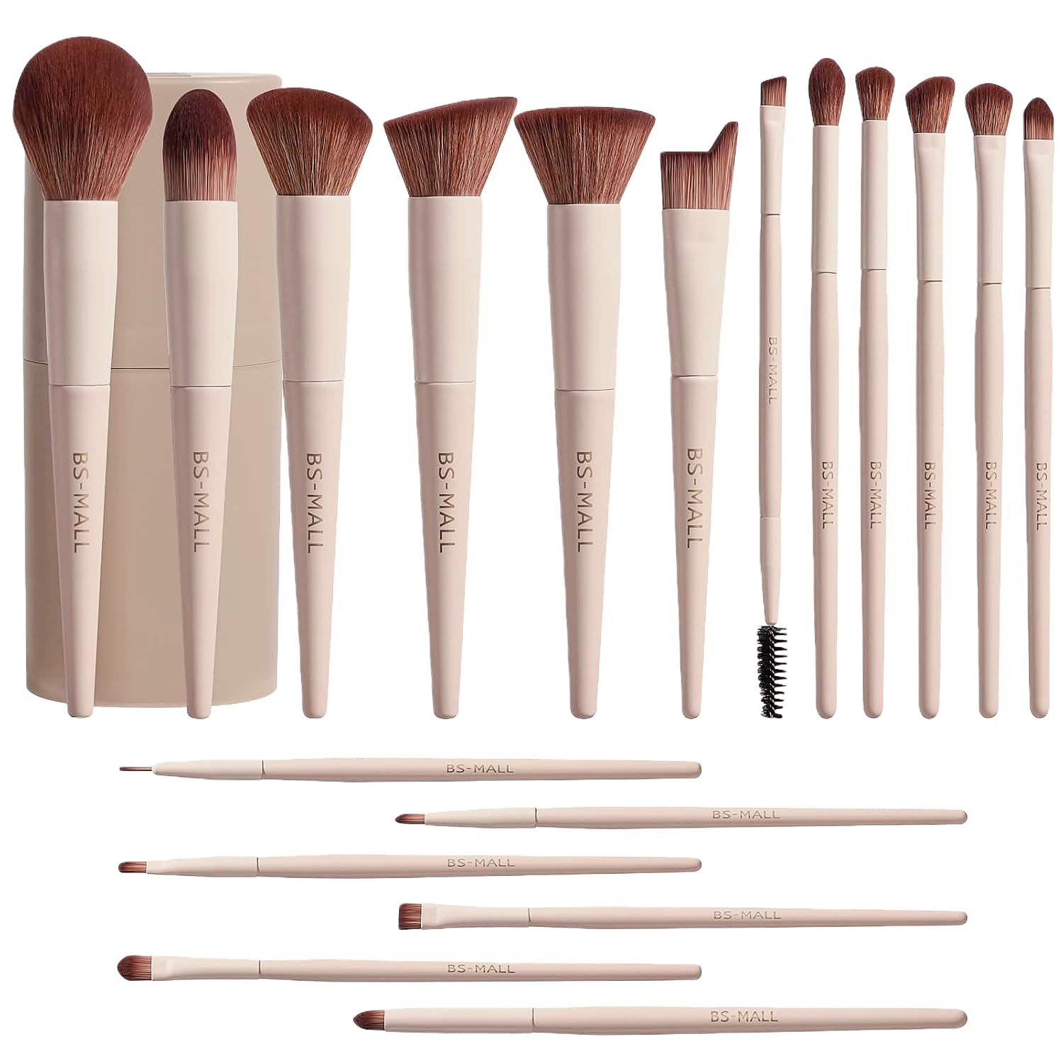 BS-MALL Makeup Brush Set 18 Pcs Premium Synthetic Foundation Powder Concealers Eye shadows Blush Makeup Brushes with black case
