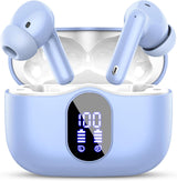 Wireless Earbuds, Bluetooth 5.4 Headphones Bass Stereo, Ear Buds with Noise Cancelling Mic, LED Display in Ear Earphones Clear Calls, IP7 Waterproof Bluetooth Earbuds for Laptop/Phones/Sports, Black