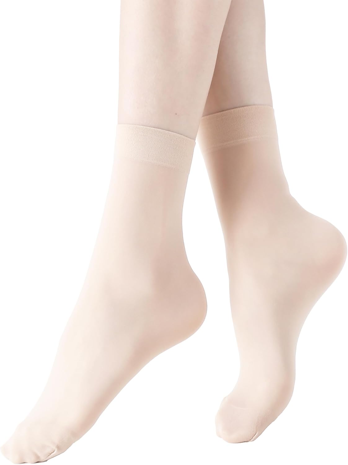 Women's 10-24 Pairs (in Gift Box) Ankle High Sheer Nylon Socks Soft Tight Hosiery with Reinforced Toe