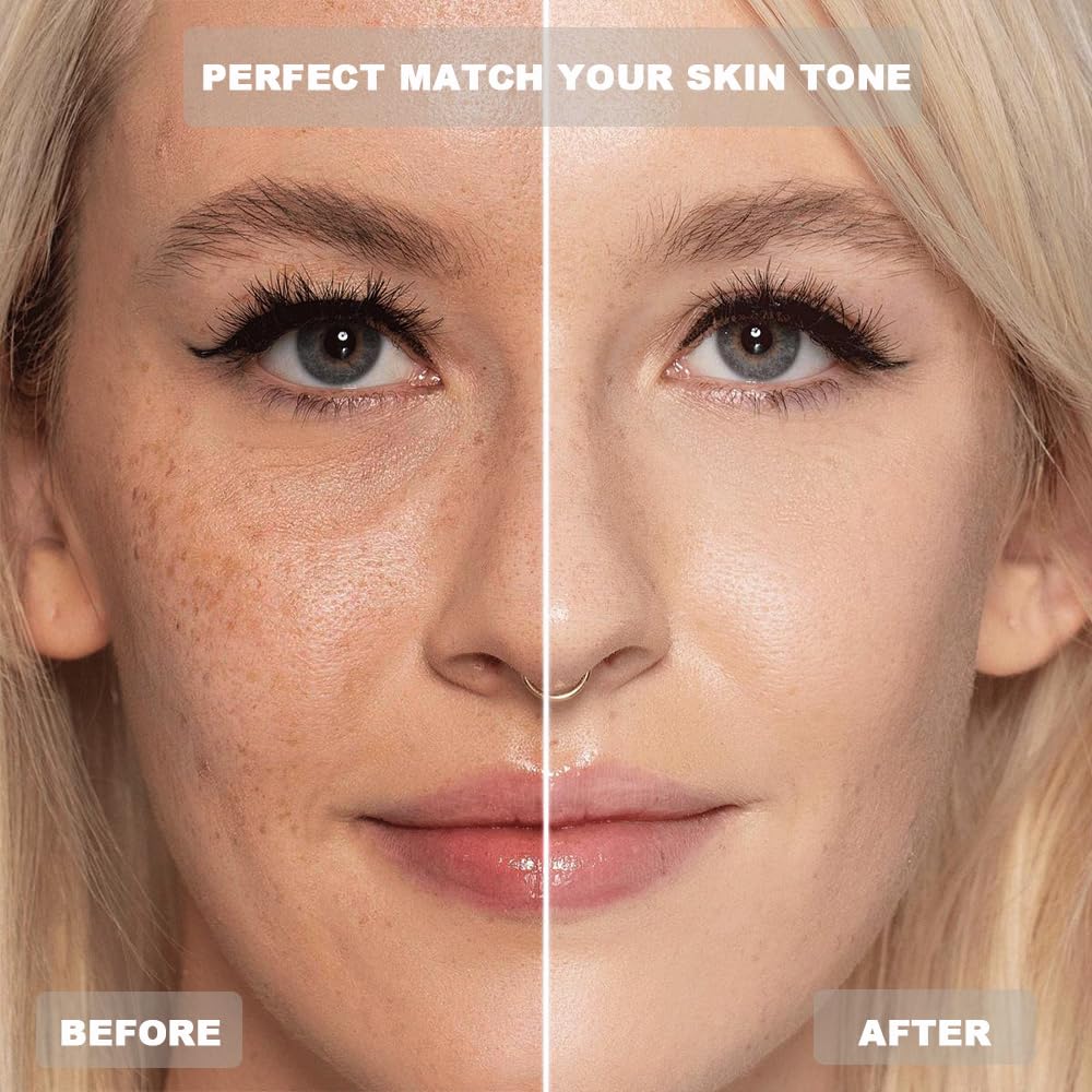 Foundation 4 in 1 - Color Changing Foundation, Medium with SPF 50, Hypoallergenic Hydrating Liquid Concealer, Long-lasting & Waterproof Natural Finish - 1.06 fl oz