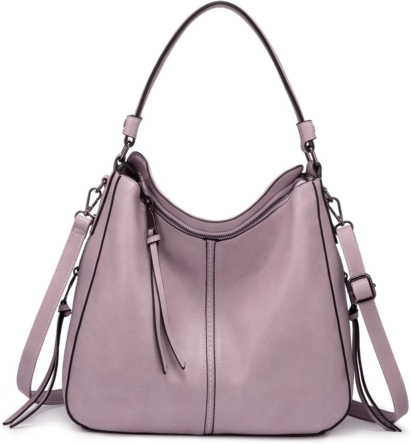 Realer Hobo Crossbody Bags for Women Designer Faux Leather Hobo Handbags Retro Large Size Shoulder Bag Bucket Purse