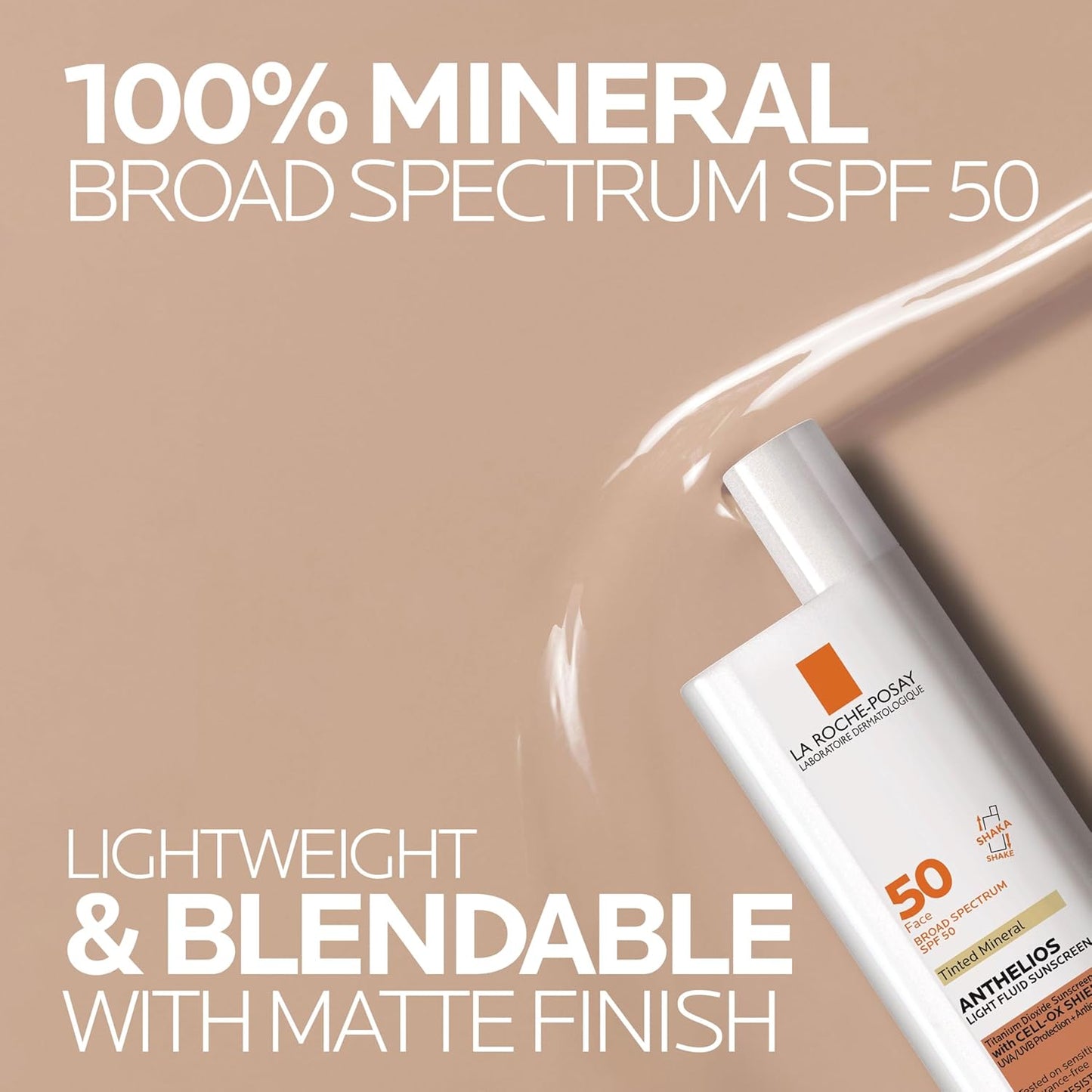 La Roche-Posay Anthelios Sunscreen SPF 50, Ultra-Light Fluid Broad  SPF 50, Face Sunscreen with Titanium Dioxide Mineral, Lightweight & Fast-Absorbing, Oil-Free, Matte Finish