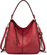 Realer Hobo Crossbody Bags for Women Designer Faux Leather Hobo Handbags Retro Large Size Shoulder Bag Bucket Purse