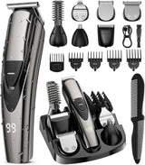 SHPAVVER Beard Trimmer for Men: Professional Barber Hair Clip - 12-in-1 Cordless Grooming Kit - Waterproof Electric with Turbo Speed & Precision Blades