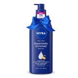 NIVEA Essentially Enriched Body Lotion for Very Dry Skin with Hyaluronic Acid, Almond Oil and Deep Nourishing Serum, 72-Hour Body Moisturizer, 16.9 Fl Oz Pump Bottle, Pack of 2