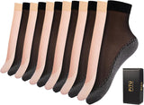 Women's 10-24 Pairs (in Gift Box) Ankle High Sheer Nylon Socks Soft Tight Hosiery with Reinforced Toe