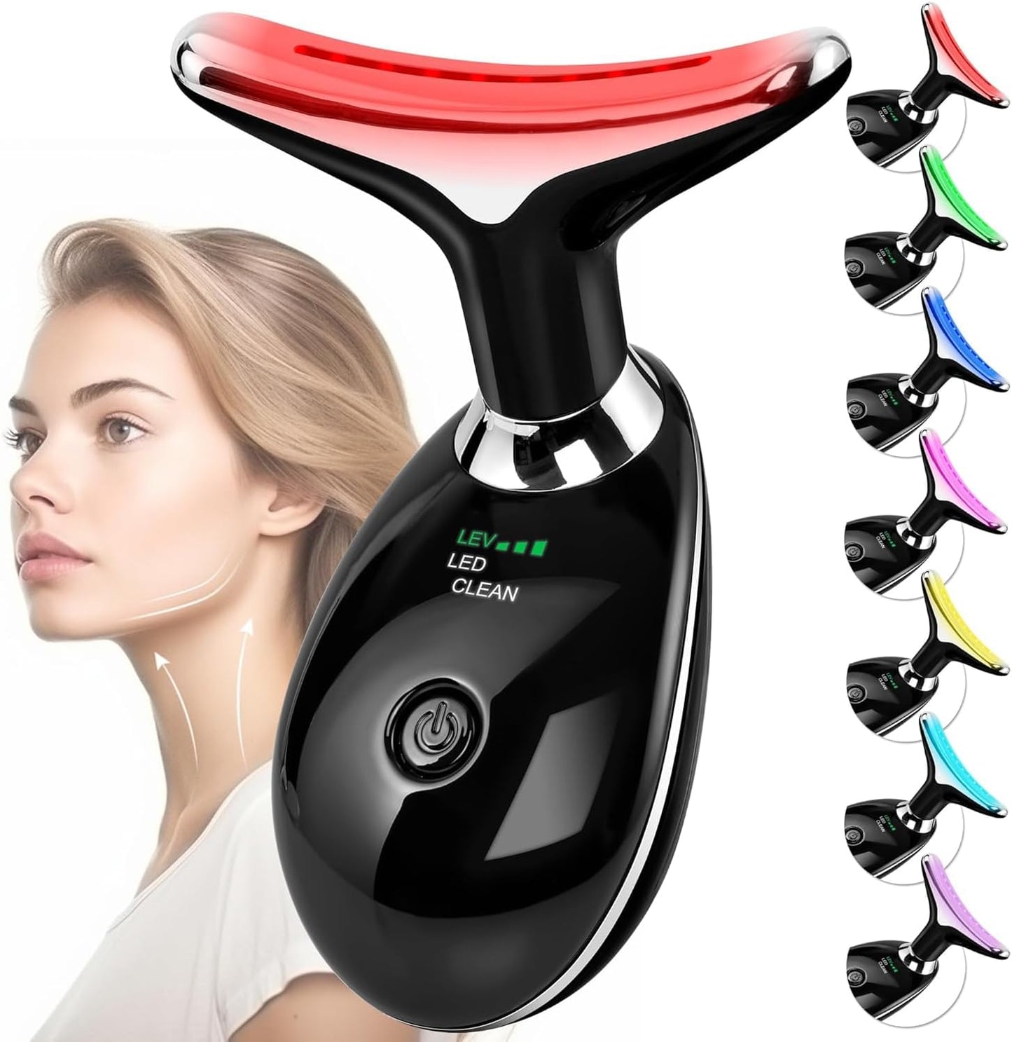 Facial Massager Face and Neck, Face  culpting Wand Tool with 7 Color - Birthday, Christmas, Mothers Day, Valentines Day Gifts for Her Women Mom Best Friend Wife Teacher (White)