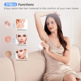 Hair Removal Ubroo IPL Hair Removal Device with 5℃ Ice Cooling, 3 In 1 Painless Hair Removal For Women Men Permanent Face Body Beauty Care (Gold)