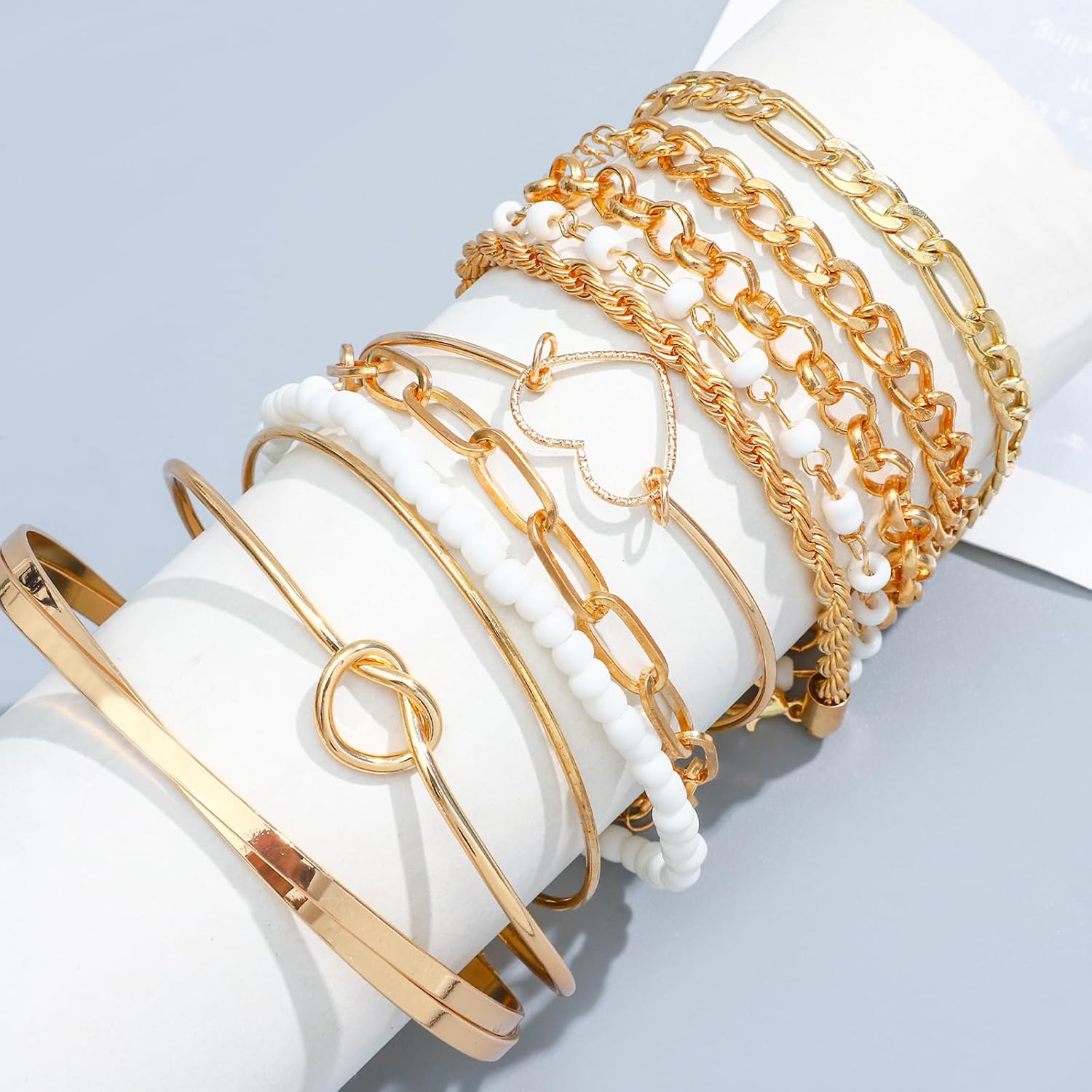 NEWITIN 49 Pieces Gold Jewelry Set for Women Fashion Jewelry Gold Plated Necklace Bracelet Ring Earrings Set for Women