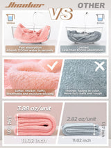 Hicober Microfiber Hair Towel Wrap, Fast Drying Hair Towels for Women, Soft Lightweight Quick Dry Turban for Curly & Long Hair–3 Pack(Blue/Grey/Pink)