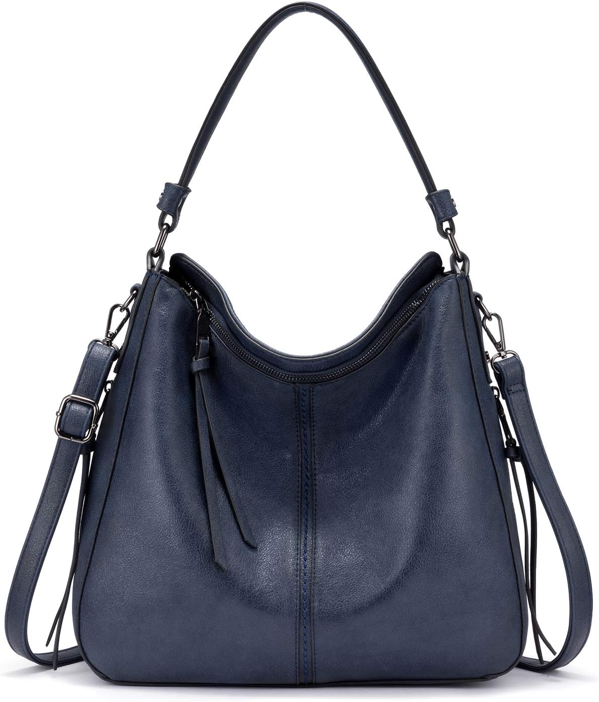 Realer Hobo Crossbody Bags for Women Designer Faux Leather Hobo Handbags Retro Large Size Shoulder Bag Bucket Purse