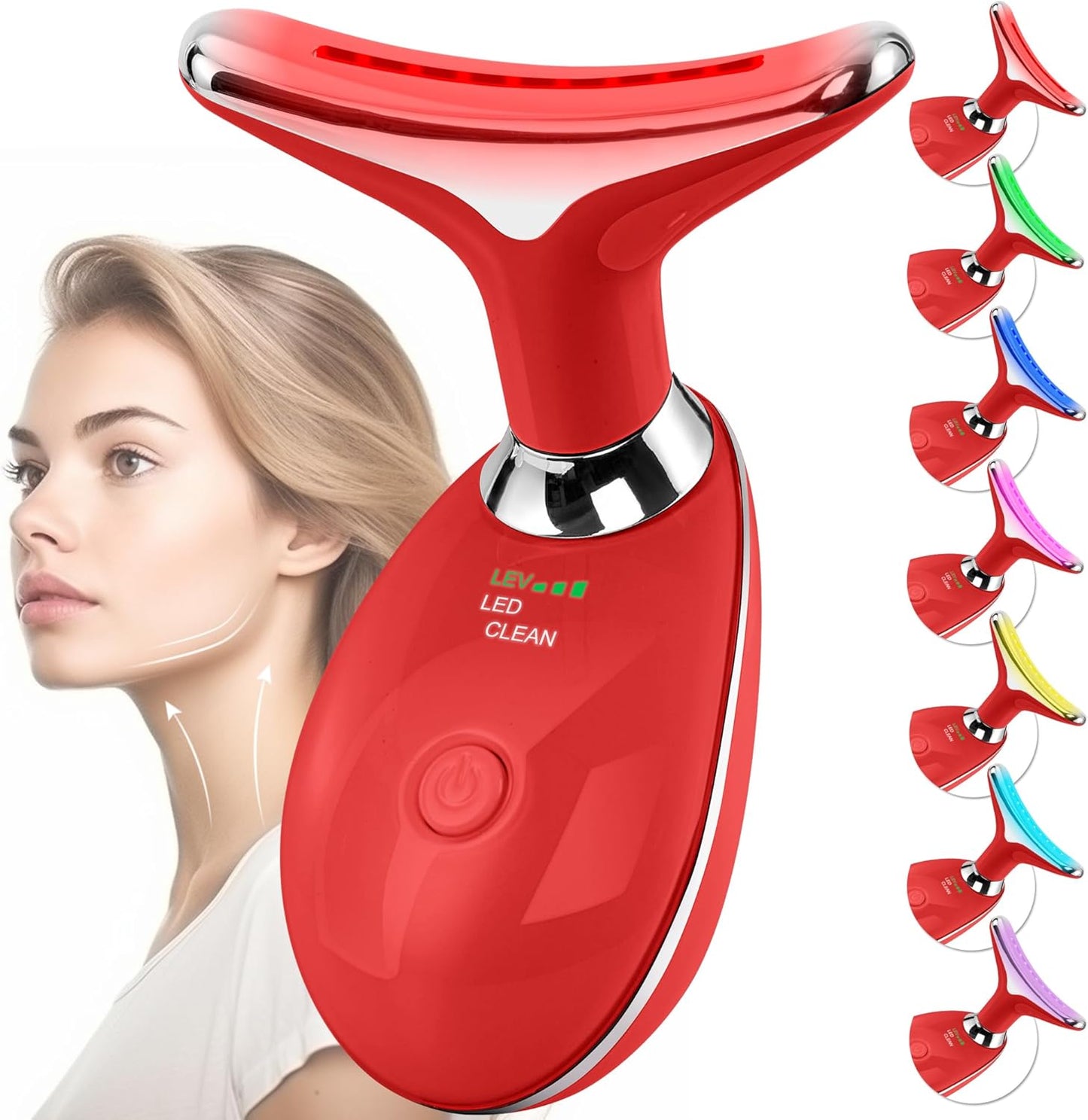 Facial Massager Face and Neck, Face  culpting Wand Tool with 7 Color - Birthday, Christmas, Mothers Day, Valentines Day Gifts for Her Women Mom Best Friend Wife Teacher (White)